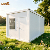 Maison conteneur pliable de 20 pieds, modulaire préfabriquée, pour camps de travail, bureaux, avec structure en acier