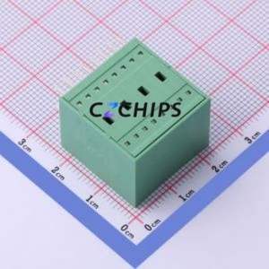 DB2ERH-2.5-2*8P-GN Plug-in Terminal Block Bent Lead Through Hole,P=2.5mm Board-to-Board / Socket - Closed 2x8P 2.5mm Green - Product Image 2