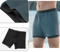 Shorts de course 2-en-1 avec cordon de serrage intégré, logo personnalisé, en nylon et élasthanne, pour homme