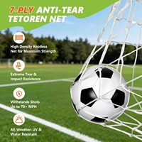 But de football portable 12x6 pieds, ultra stable, avec cadre métallique angulaire extérieur, filet en Tetoron 7 plis, sac de transport, piquets de sol, installation facile, pour jeunes