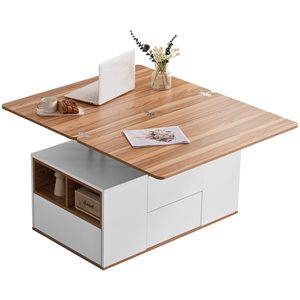 Cross-border minimalist multi-functional height-adjustable coffee <b>table</b> and dining <b>table</b> combined for <b>small</b> apartments and - Product Image 2