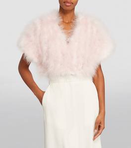 YR148 Accepter la fabrication personnalisée de toutes sortes de produits en plumes de dinde Lady Real Turkey Feather <span class=keywords><strong>Bolero</strong></span> - Product Image 5