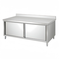 Armoire de travail professionnelle en acier inoxydable 201/304, conception entièrement fermée, épaisseur 1,0 mm-1,5 mm, pour cuisine commerciale, personnalisable OEM