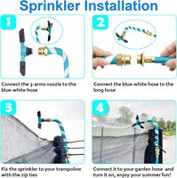 Aspersor de agua giratorio para niños, parque acuático para patio trasero, juguetes de juego al aire libre, accesorio de verano ajustable, azul