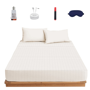 Nối đất được trang bị tấm kích thước duy nhất căn cứ tấm ga trải giường với 95% cotton hữu cơ 15% Tinh Khiết Bạc fbire cho giấc ngủ tốt hơn - Product Image 4