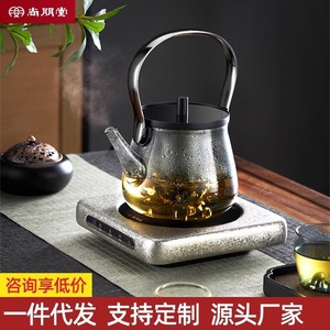 Electric Ceramic Cooktop With Glass <b>Teapot</b> Set For Tea Brewing 1 Burner Smooth Surface 185x185x44mm - Product Image 4