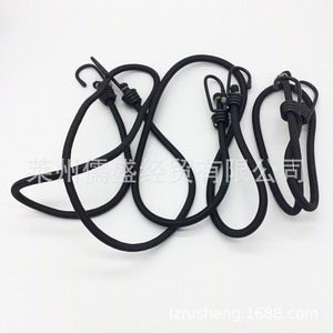 Fabricant de cordes élastiques fournit des cordes élastiques noires de 8 mm avec crochets, cordes à bagages avec crochets en fer aux deux extrémités, vente en gros. - Product Image 4