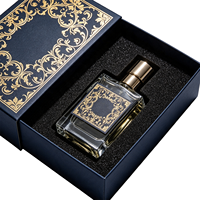 Boîte rigide personnalisée avec couvercle et base noirs, insert en mousse, estampage à chaud doré, emballage haut de gamme pour coffret de parfum, fabrication en usine