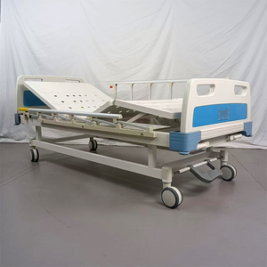 Letto Ospedaliero Economico con Funzionamento Fluido e Silenzioso, 2 Manovelle, in Acciaio e Plastica ABS, Arredamento Ospedaliero - Product Image 2