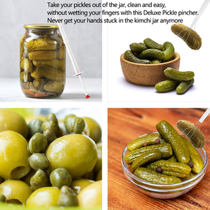 <span class=keywords><strong>Pince</strong></span> <span class=keywords><strong>à</strong></span> cornichons multifonctionnelle, fourchette <span class=keywords><strong>à</strong></span> cornichons, outils de préhension alimentaire pour cornichons, olives, poivrons, nettoyage facile et utilisation simple, pinces de cuisine - Product Image 2