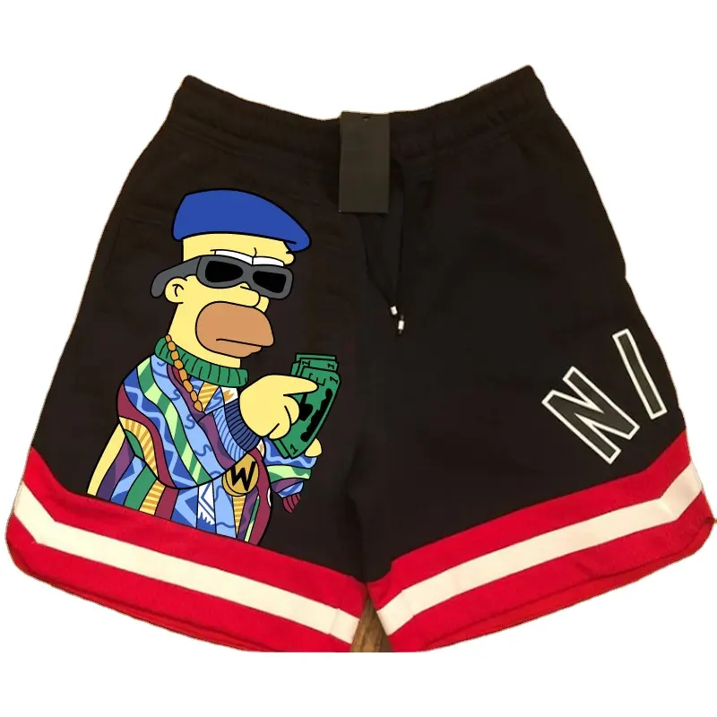 Summer Street Breathable Drawcord Can Be Customized Sublimation Print Meiman Style Slim Men's Shorts