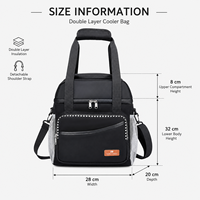 Sac isotherme de pique-nique PEVA anti-fuite en aluminium, épais, double isolation, 20L, avec fermeture éclair, pour activités extérieures