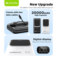 BAVIN 20000mah 22.5w PC nouveau produit personnalisé 1030S type c sortie portable charge rapide batterie externe