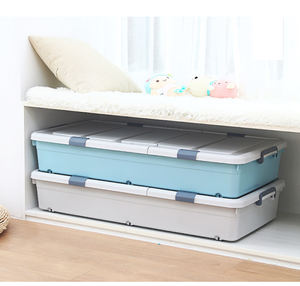 Boîte de rangement sous lit CL192 en gros avec roulettes, type tiroir, organisateur de sous-lit plat en plastique pour la maison - Product Image 5