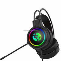 Headset Gaming Pro Wired dengan Mikrofon, Konektor 3.5mm/USB, Lampu RGB, Peredam Kebisingan, Over Ear