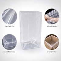 Sac de protection en plastique transparent à fond carré en LDPE, résistant à l'humidité et aux perforations, pour carton, 130*130*180 cm