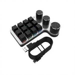 Teclado Numérico Personalizado con Cable Bluetooth de 3 Modos y 12 Teclas para Dibujo y Programación, Teclado Compacto, Atajos de Copiar y Pegar, Control de Volumen L739 - Product Image 1