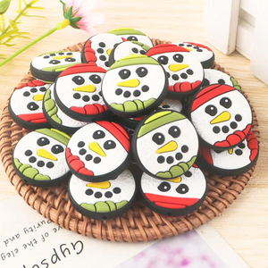 Breloques personnalisées en silicone, bottes de gants de Noël bonhomme de neige, perles de dentition focales en silicone pour bricolage, stylo porte-clés, fabrication de bijoux - Product Image 5