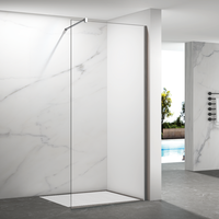 Paroi de douche d'angle pour salle de bain, cabine de douche fixe sans cadre, écran de douche en verre trempé pour baignoire