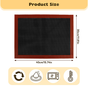 Micro Perforated Food Grade <b>Silicone</b> Durable Eco-Friendly Dishwasher Safe Oven <b>Baking</b> Mat 40*30cm for Macaron Pizza Bread Dough - Product Image 2