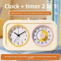 Minuteur double visuel pour étudiants, dessin animé, pour l'apprentissage de l'autodiscipline des enfants, gestion du temps des devoirs, réveil lumineux et silencieux