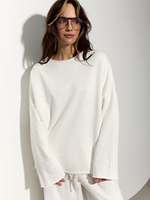 Ensemble survêtement décontracté deux pièces pour femme : sweat-shirt oversize en polaire blanc et pantalon large – Vêtements OEM en gros
