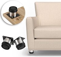 Pieds de meubles en acier inoxydable, pieds de meubles en métal pour armoire et bureau, rehausseurs de meubles ronds en métal argenté, pieds de remplacement pour table basse
