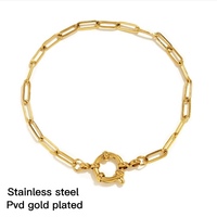 Olivia acier inoxydable à la mode fait à la main bricolage chaîne trombone chevrons O or 18k Bracelet personnalisé bijoux de mode pour hommes femmes