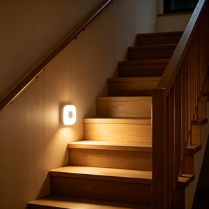 Lampe de nuit carrée 1W à détection de lumière, économie d'énergie, faible consommation d'énergie, lumière à capteur LED, sans perçage, applique murale adhésive pour Ha - Product Image 1