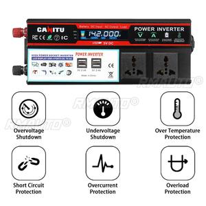 Convertisseur de puissance 6000W avec écran LCD pour voiture, transformateur de voiture DC12V/24V vers AC110V/220V, 4 ports USB, convertisseur automobile - Product Image 2