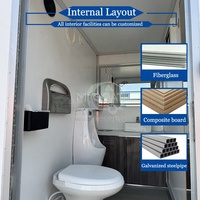 Offerta Speciale: Rimorchio Bagno Mobile a 2 Postazioni con Asse Singolo, WC Portatile con Urinale e Lavandino per Eventi all'Aperto e Cantieri Edili