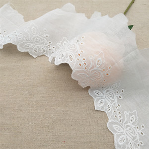 Accessoires de couture de luxe fantaisie en dentelle 100% coton, motif floral brodé, soluble à l'eau, appliqué - Product Image 1