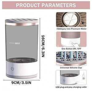 Nettoyeur de pinceaux de maquillage électrique portable avec prise USB, en plastique écologique, pour pinceaux en nylon, outil de nettoyage rapide - Product Image 6