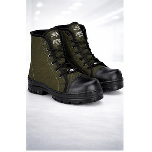 Bottes décontractées en cuir véritable à tige haute pour hommes, design à lacets durable, bottes de marche en plein air, semelle en caoutchouc antidérapante - Product Image 1
