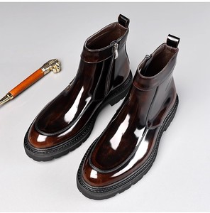 Chaussures habillées formelles pour hommes, style rétro britannique, en cuir brocart gravé, à bout carré, respirantes, grandes tailles, noires, pour mariage - Product Image 6