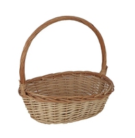 Panier-cadeau en rotin de luxe personnalisé fait à la main en gros, panier à fleurs en osier écologique avec poignées