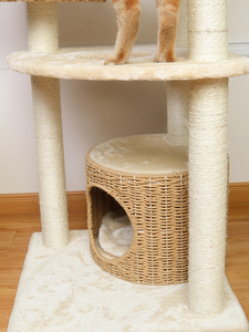 Casa torre classica dell'albero di bambù con superficie di flanella eco-friendly e durevole facile montaggio per uso interno - Product Image 5