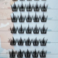 Faux cils réutilisables semi-artisanaux en fibres synthétiques auto-adhésifs, effet queue de renard, racine fine et naturelle, doux et soyeux