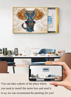 Boîte de compteur électrique personnalisée peinture décorative moderne cerf luxe cristal porcelaine art mural salon décoration intérieure