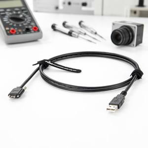Câble USB <span class=keywords><strong>2.0</strong></span> industriel Type-A vers Micro B à visser, blindé, plaqué or, anti-vibration pour caméra de vision industrielle et automatisation - Product Image 1