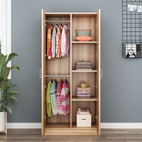 Armoire en bois minimaliste personnalisée pour chambre à coucher avec design moderne et rangement