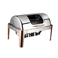 AIRUISI 6L 9L Elektrischer Speisen wärmer Roll Top Edelstahl & Roségold Chafing Dish für Hotel & Restaurant Buffet Servieren