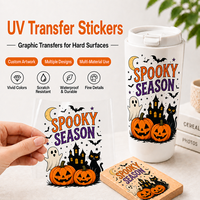 Autocollant de transfert UV DTF en feuille d'or pour Noël, pour boîte à biscuits, boîte à bonbons, tasse à café, boîte cadeau, emballage de boulangerie, film décoratif gratuit