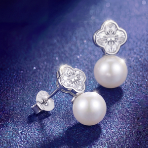 Elegantes Pendientes de Perlas de Agua Dulce de Plata S925 con Circonita, Joyería con Diseño de Estrella Curva para Mujer, Regalo de Boda - Product Image 4