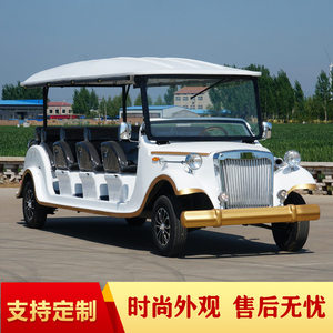 Nieuwe elektrische vierwielige stalen sightseeingbus, klassiek model, 8-11 zitplaatsen voor toeristische attracties en luchthavenvervoer - Product Image 5