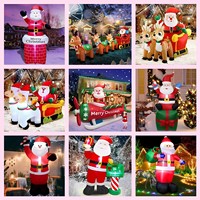 Décorations de Noël gonflables de tracteur d'équitation de père Noël d'intérieur extérieur de pelouse