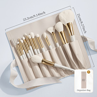 Rownyeon – ensemble de pinceaux de maquillage synthétiques, 14 pièces, doux, végétalien, avec sac
