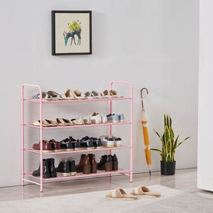 <span class=keywords><strong>Scarpiera</strong></span> Pieghevole Multifunzionale in Metallo <span class=keywords><strong>Rosa</strong></span> con Finitura Moderna Personalizzata per Camera da Letto - Arredamento Casa - Product Image 4