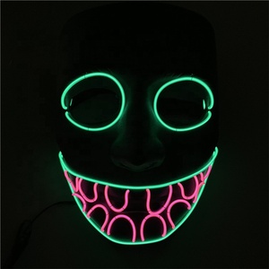 Expédition rapide Lueur Dans le Noir Costume De Fête Led <span class=keywords><strong>EL</strong></span> Fil Néon Masque - Product Image 5