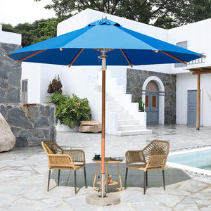 10 फीट एल्यूमीनियम आउटडोर पैटियो पैरासोल सूर्य प्रमाण 8 पसलियों फाइबर ग्लास छांगई पैरासोल के लिए - Product Image 2